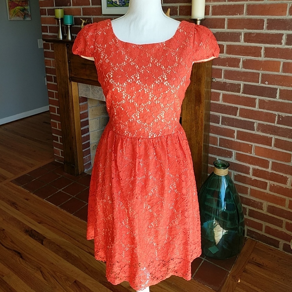 Fleet Collection! Beautiful orange lace dress.